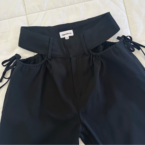 REVOLVE Superdown Benny Cut Out Pants in Black | Trendy Going Out Pants - Picture 8 of 14